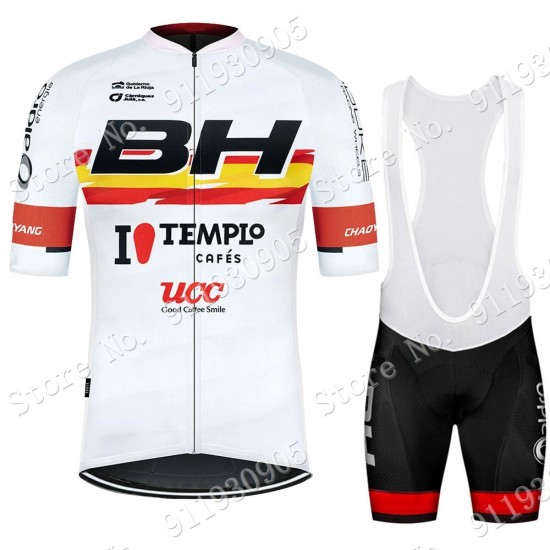 White BH Pro Team 2021 Fietskleding Fietsshirt Korte Mouw+Korte Fietsbroeken Bib 2021072817