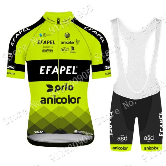 Efapel Pro Team Green 2021 Fietskleding Fietsshirt Korte Mouw+Korte Fietsbroeken Bib 2021072968