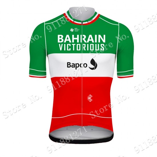 Green Slovenia Tour De France Bahrain Victorious 2021 Wielerkleding Fietsshirt Korte Mouw 2021081554