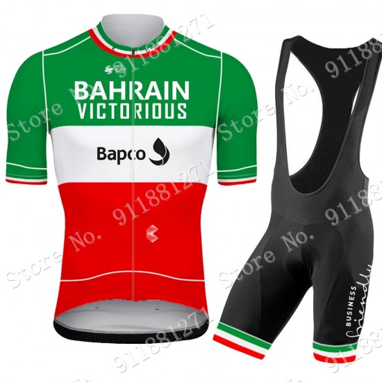 Green Slovenia Tour De France Bahrain Victorious 2021 Fietskleding Fietsshirt Korte Mouw+Korte Fietsbroeken Bib 2021081559