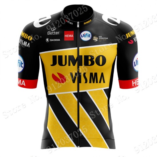 New Style Jumbo Visma 2021 Team Wielerkleding Fietsshirt Korte Mouw 2021062652