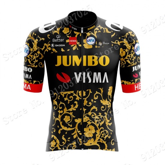 New Style Jumbo Visma 2021 Team Wielerkleding Fietsshirt Korte Mouw 2021062659