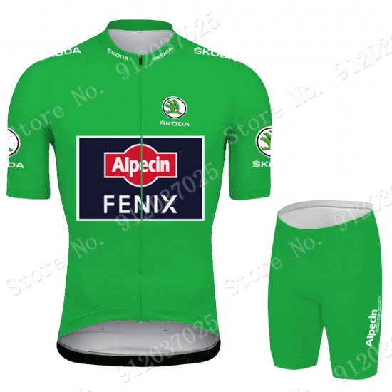 Green Alpecin Fenix Tour De France 2021 Team Fietskleding Fietsshirt Korte Mouw+Korte Fietsbroeken 2021062700