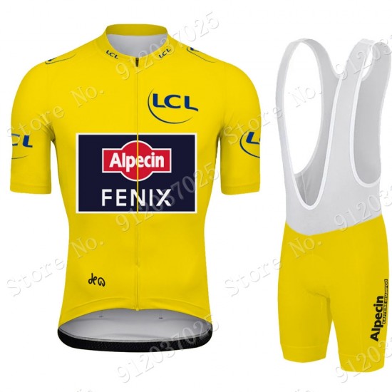 Yellow Alpecin Fenix Tour De France 2021 Team Fietskleding Fietsshirt Korte Mouw+Korte Fietsbroeken Bib 2021062706