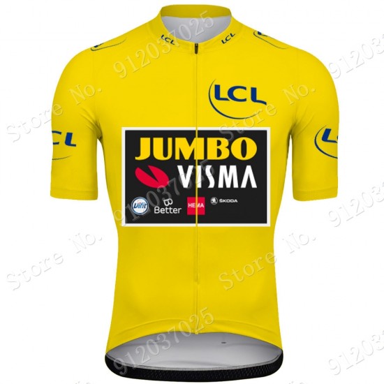 Green Jumbo Visma Tour De France 2021 Team Wielerkleding Fietsshirt Korte Mouw 2021062717