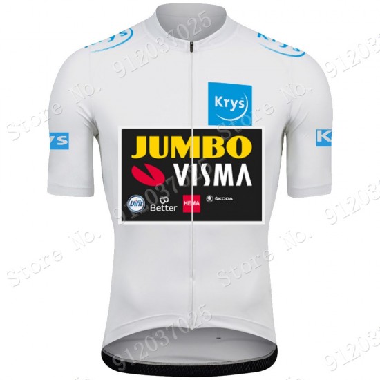 White Jumbo Visma Tour De France 2021 Team Wielerkleding Fietsshirt Korte Mouw 2021062727