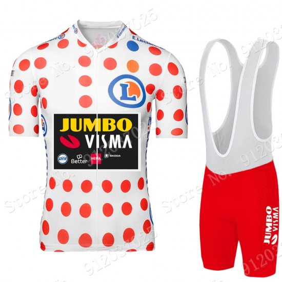 Polka Dot Jumbo Visma Tour De France 2021 Team Fietskleding Fietsshirt Korte Mouw+Korte Fietsbroeken 2021062735