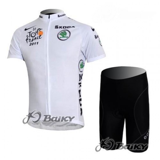 Tour de France 2011 Fietspakken Fietsshirt Korte+Korte fietsbroeken zeem Witte trui 4153