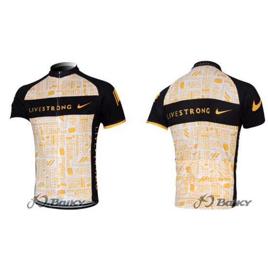 2012 LiveStrong Fietsshirt Korte mouw zwart geel 3836