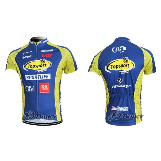 2012 Topsport Fietsshirt Korte mouw blauw geel 3861