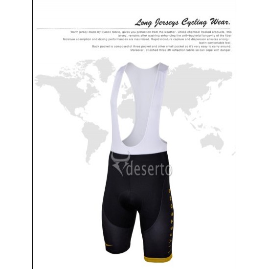 Livestrong Korte fietsbroeken Bib met zeem zwart geel 2013 669