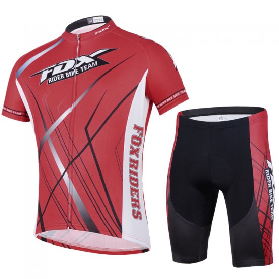 2014 Fox Bike Team Fietspakken Fietsshirt Korte+Korte fietsbroeken zeem rood 3985