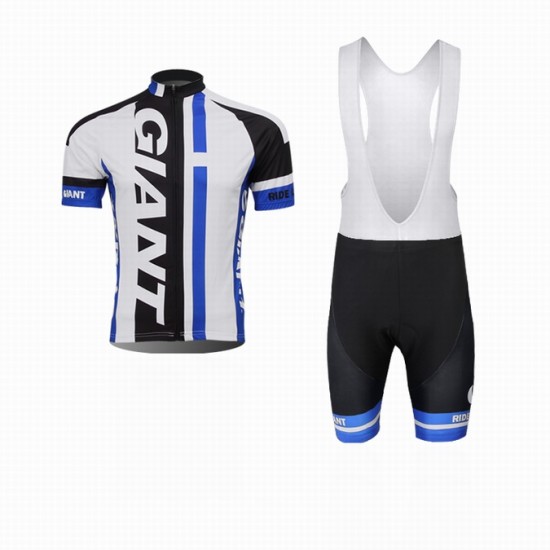 2014 Giant Fietskleding Fietsshirt Korte Mouwen+Fietsbroek Korte zeem wit zwart blauw 1045