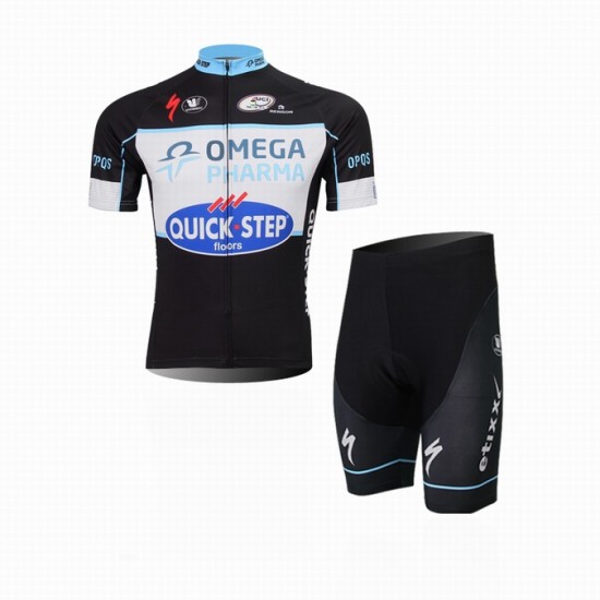 2014 Omega Pharma Quick Step Fietskleding Fietsshirt Korte Mouwen+Fietsbroek Korte zeem 1301