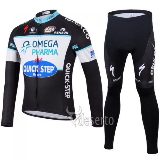2014 Omega Pharma Quick Step Fietspakken Fietsshirt lange mouw+lange fietsbroeken 4347