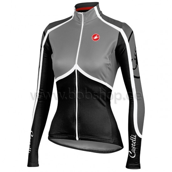 2014 Dames CASTELLI Grey Fietsshirt lange mouw 3696