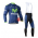 Movistar 2014 Fietskleding Fietsshirt Lange Mouwen+lange fietsbroeken Bib Blauw Zwart 1132