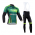 2014 Europcar Fietskleding Fietsshirt Lange Mouwen+lange fietsbroeken Bib Groen Zwart 1217