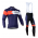 2014 IAM Scott Fietskleding Fietsshirt Lange Mouwen+lange fietsbroeken Bib Blauw 1253