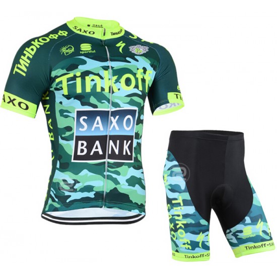 2015 Tinkoff Saxo Bank Camouflage Fietskleding Fietsshirt Korte+Korte Fietsbroeken 1936