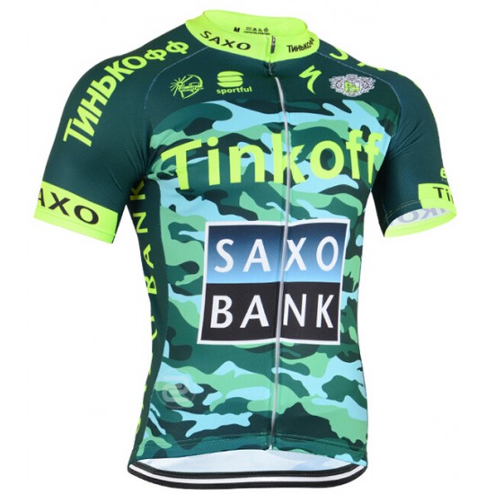 2015 Tinkoff Saxo Bank Camouflage Fietsshirt Korte Mouw 1937