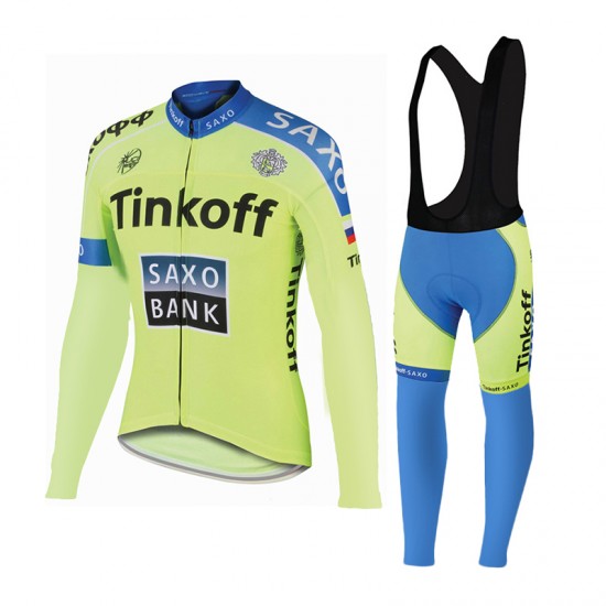 2015 Saxo bank Tionkff Fietskleding Fietsshirt lange mouw+Lange fietsbroeken Bib 1981