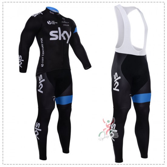 2015 SKY Fietskleding Fietsshirt lange mouw+Lange fietsbroeken Bib 2066