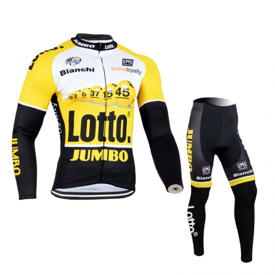 2015 Lotto Fietskleding Fietsshirt lange mouw+Lange fietsbroeken 1857