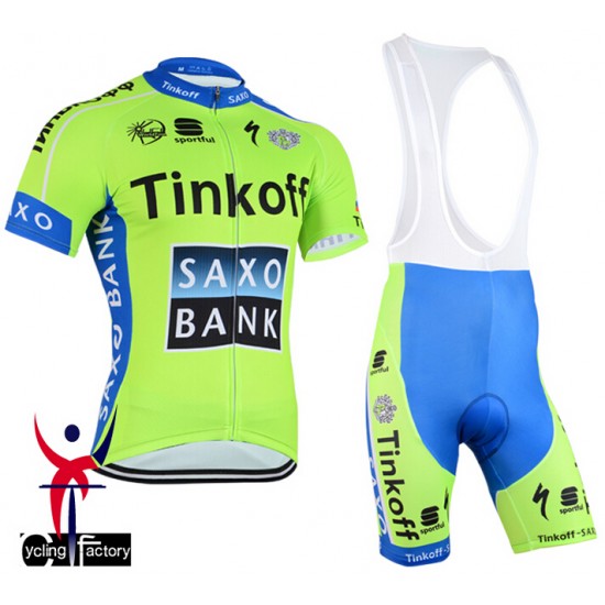 2015 Saxo Bank Tinkoff Fietskleding Fietsshirt Korte+Korte Fietsbroeken Bib Fluorescence 1945