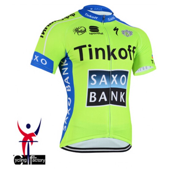 2015 Saxo Bank Tinkoff Fietskleding Fietsshirt Korte Fluorescence 1947