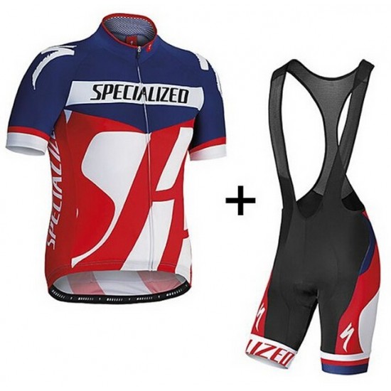 Specialized Fietskleding Fietsshirt Korte Zwart rood+Korte Fietsbroeken Bib Zwart 1187