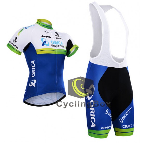 2015 ORICA GreenEDGE Fietskleding Set Fietsshirt Korte Mouwen+Fietsbroek Bib Korte 2368