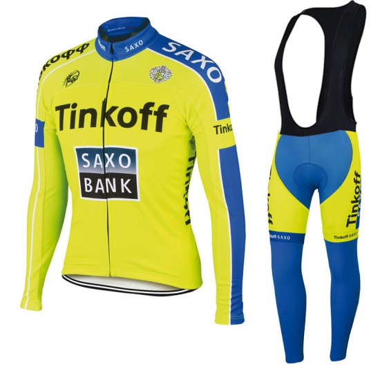 2015 Saxo Bank Tinkoff Fietskleding Fietsshirt lange mouw+Lange fietsbroeken Bib 1973