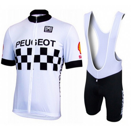 2015 PEUGEOT Santini Fietskleding Fietsshirt Korte+Korte Fietsbroeken Bib 2488