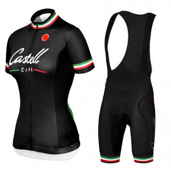 2015 Castelli CAFE Dames Fietskleding Fietsshirt Korte+Korte Fietsbroeken Bib zwart 3549