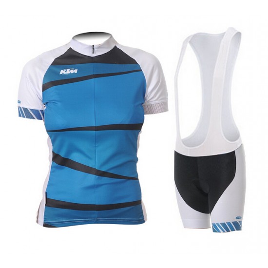 2015 KTM Dames Blauw Fietskleding Fietsshirt Korte+Korte Fietsbroeken Bib 3572