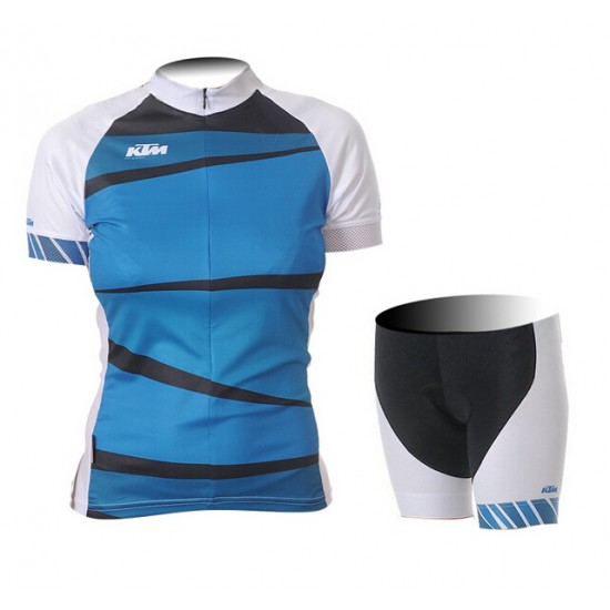 2015 KTM Dames Blauw Fietskleding Fisshirt Korte+Korte Fietsbroeken 3573