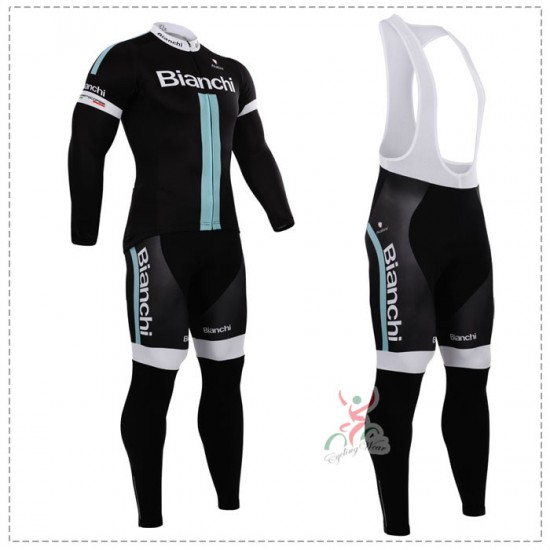 2015 Bianchi Fietskleding Fietsshirt lange mouw+Lange fietsbroeken Bib 1531