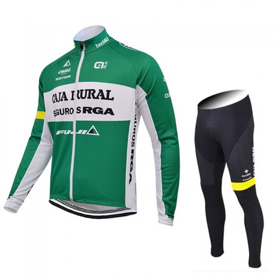 2015 CAJA RURAL Fietskleding Fietsshirt lange mouw+Lange fietsbroeken 2334