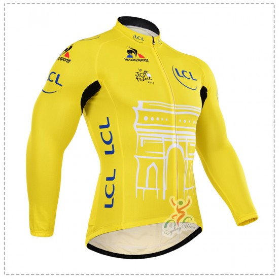 2015 Tour de France Fietsshirt lange mouw jaune 2098