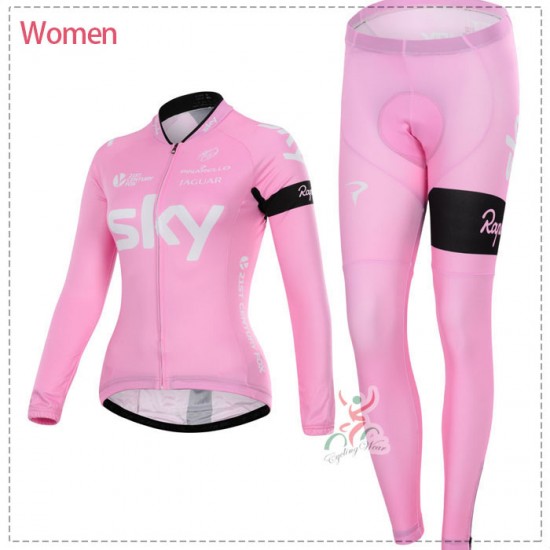 2015 sky Dames Fietskleding Fietsshirt lange mouw+Lange fietsbroeken 3651