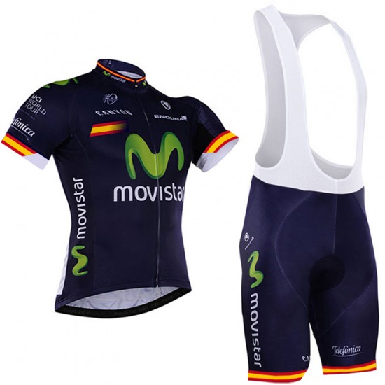 2016 Movistar Fietskleding Fietsshirt Korte+Korte fietsbroeken Bib 20160056