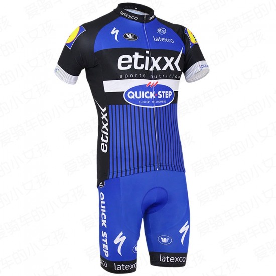 2016 QUICK STEP Pro Fietskleding Fietsshirt Korte+Korte fietsbroeken Blauw 20160061