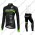 2016 Team Cannondale Winter Fietskleding Fietsshirt lange mouw+Lange fietsbroeken Bib Zwart Groen 2016002