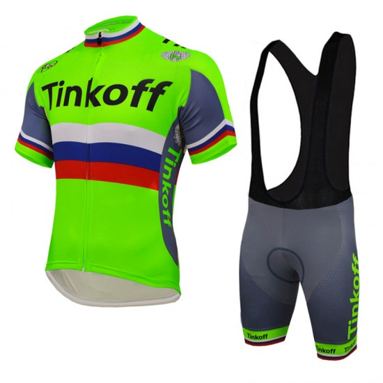 2016 Tinkoff Saxo Bank russo Fluo Green Fietskleding Fietsshirt Korte+Korte fietsbroeken Bib 2016036115