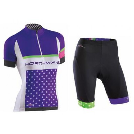 Northwave Dames purper Fietskleding Fietsshirt Korte+Korte fietsbroeken 2016036170