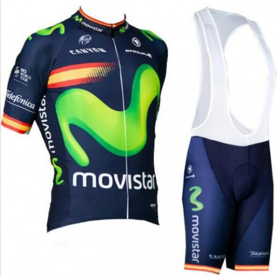 2016 Movistar Fietskleding Fietsshirt Korte+Korte fietsbroeken Bib 2016036208