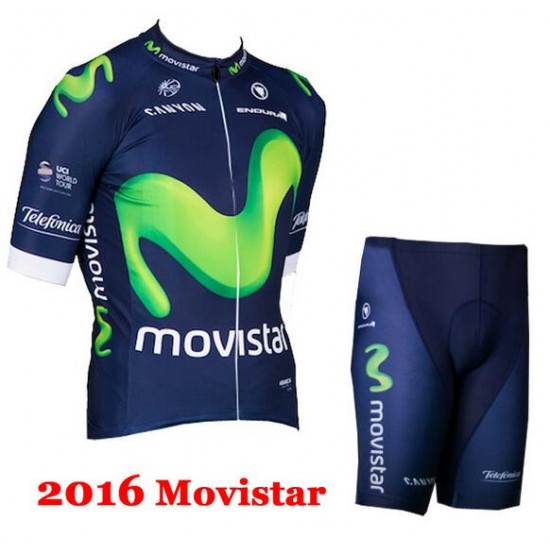 2016 Movistar Fietskleding Fietsshirt Korte+Korte fietsbroeken 2016036209