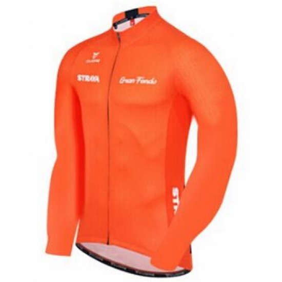 2016 Strava Fietsshirt lange mouw orange 2016036673