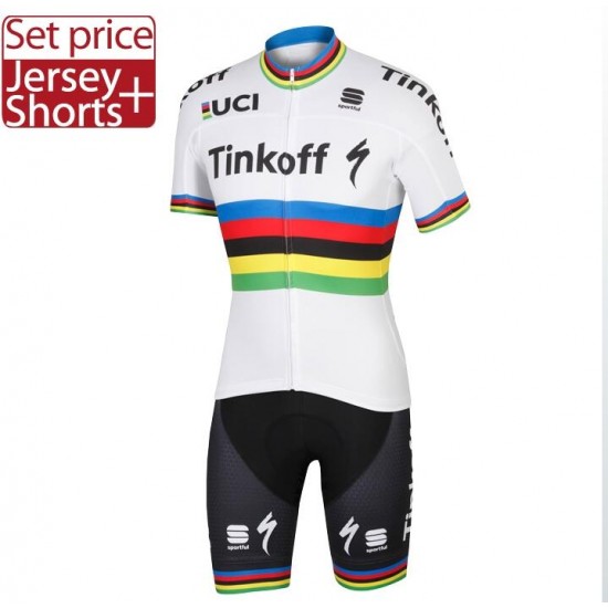 2016 TINKOFF World Champion Fietskleding Fietsshirt Korte+Korte Fietsbroeken 2016036681